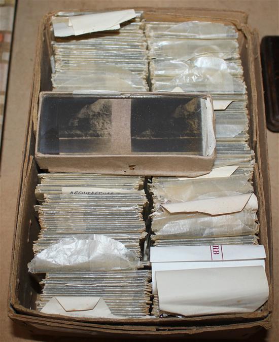 2 boxes of 19th century glass slide negatives